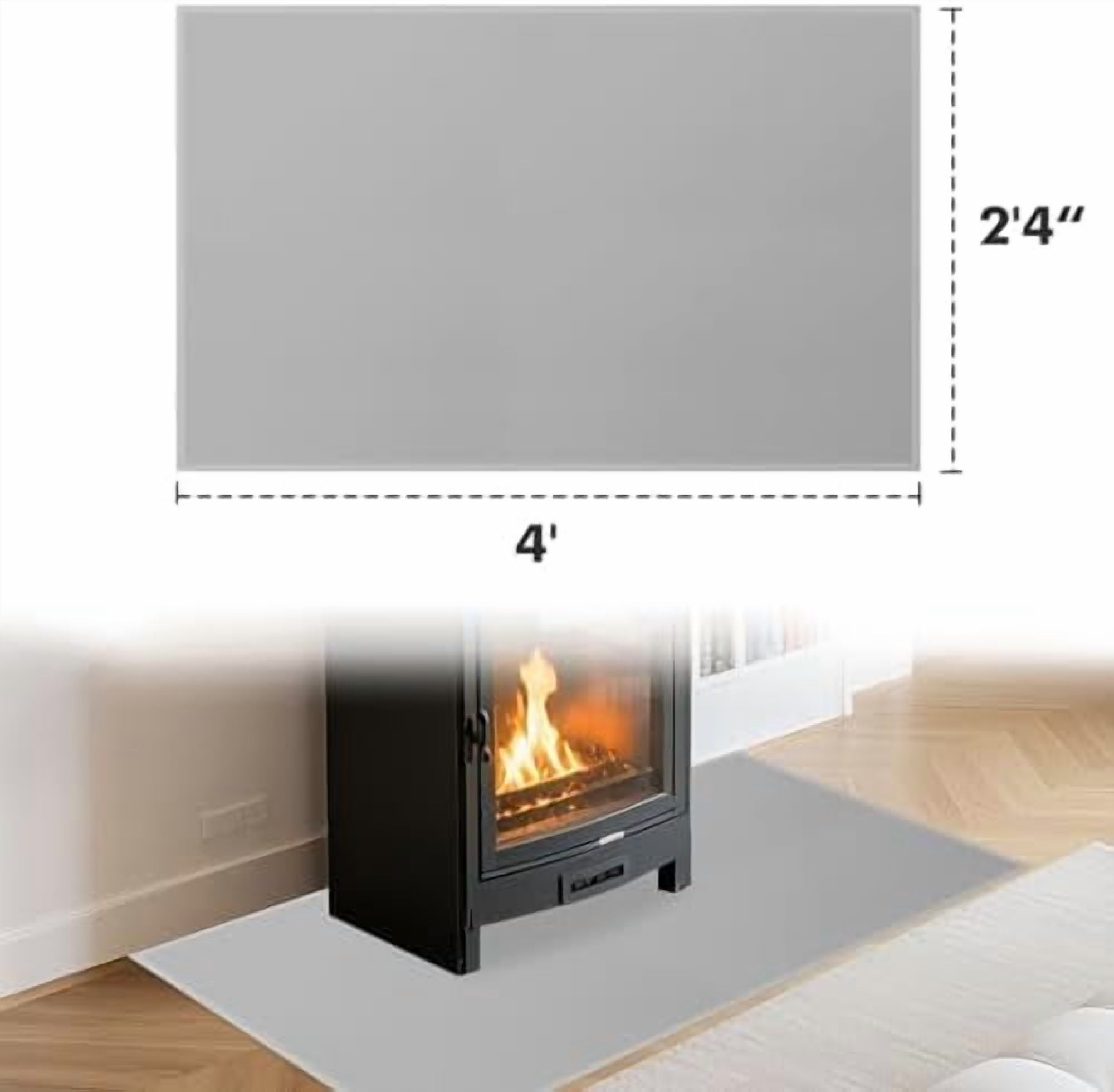 Hearth Rugs for Fireplaces Fire Resistant, 48 x 28 x 0.04 inch ...