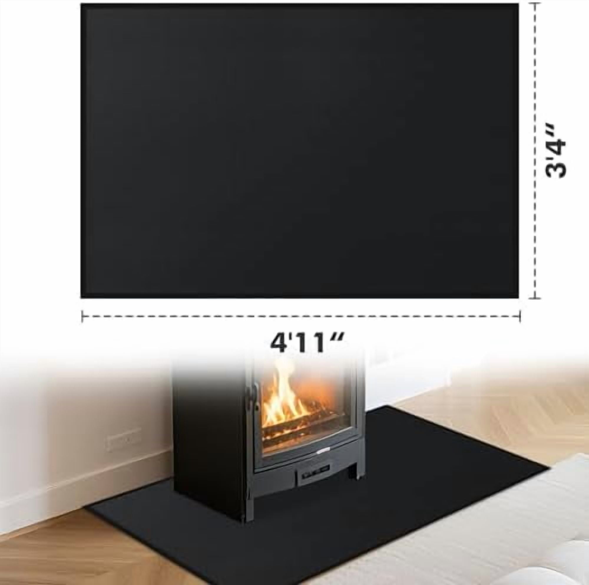Hearth Rugs for Fireplaces Fire Resistant, 59 x 40 x 0.04 inch ...