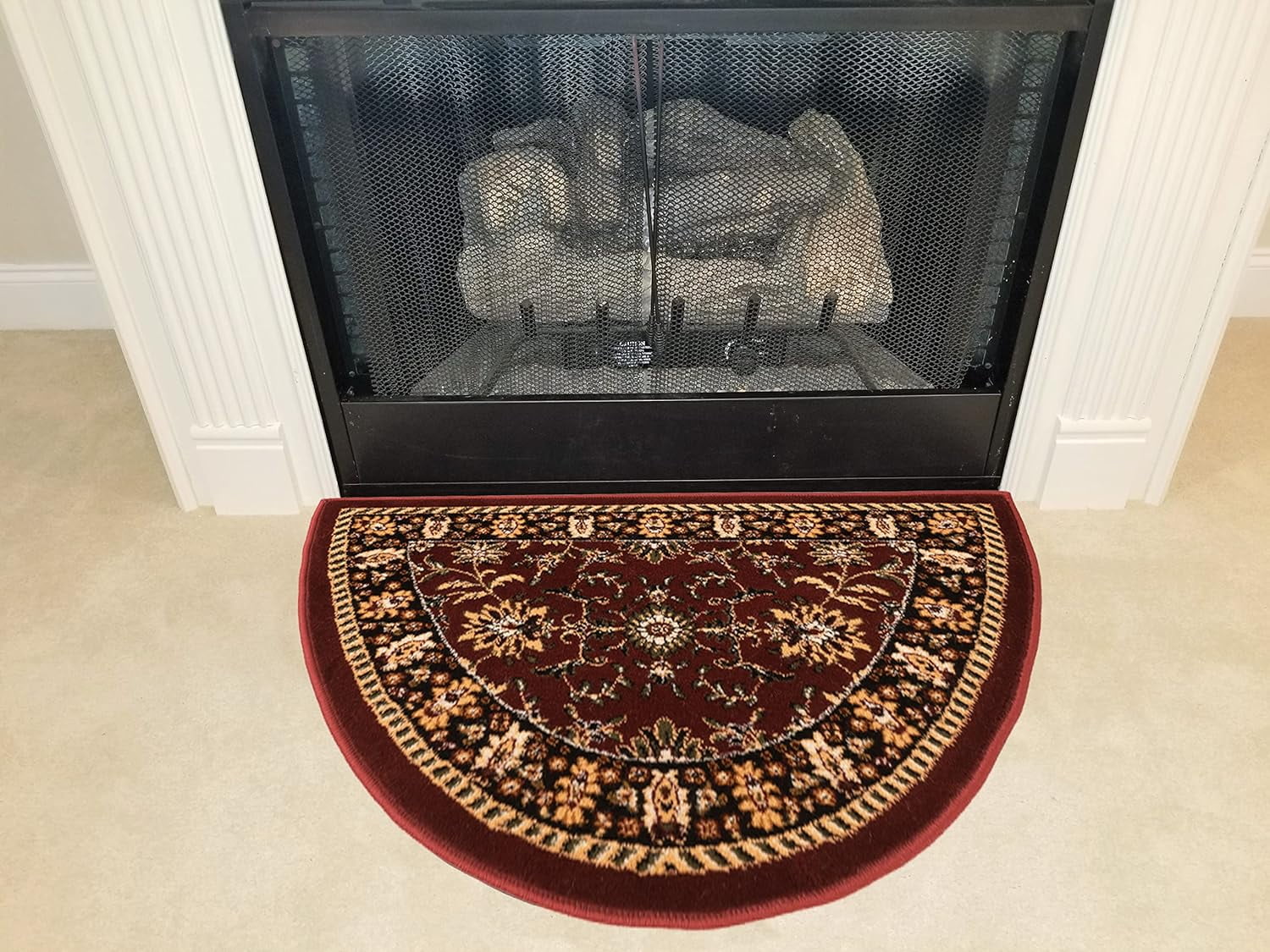 Hearth Slice Fireplace Rug Log Cabin Decor, Kitchen Carpet, Accent