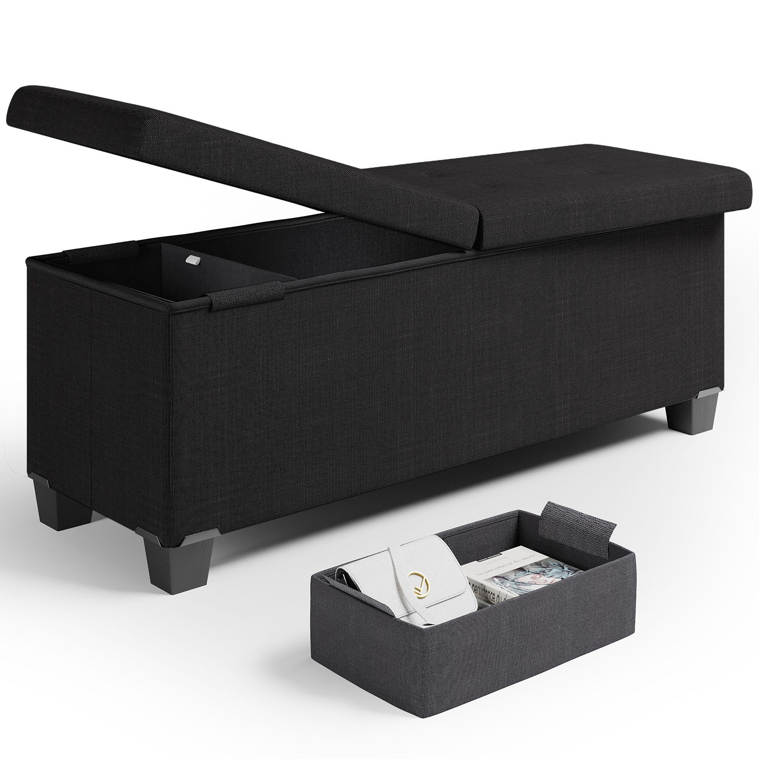 Greenway GFS1200PC Collapsible Children's Storage Ottoman, Princess