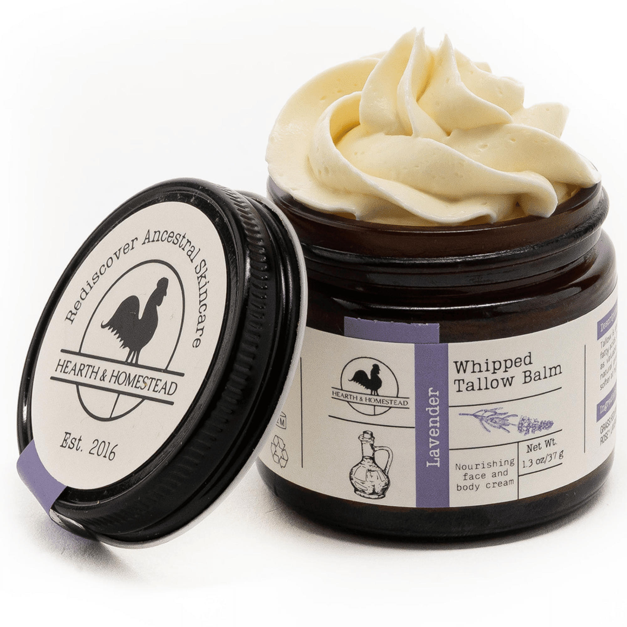 Lavender Whipped Tallow Balm: Hearth and Homestead 1.3 oz