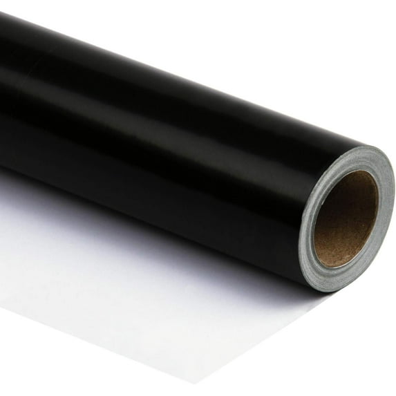 HearthHarmony Black Wrapping Paper Solid Color for Wedding, Birthday, Shower, Congrats, and Holiday - 30 inches x 32.8 feet
