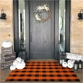 thumbnail image 1 of HearthHarmony Buffalo Plaid Rug 4x6 Ft Orange and Black Outdoor Rugs Washable Checke Orange Rug Cotton Hand-Woven Halloween Door Mat Outdoor Indoor Fall Area Rugs for Front Door Patio Kitchen Bedroom, 1 of 16