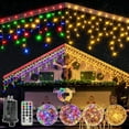 thumbnail image 1 of HearthHarmony Icicle Lights for Outside 306LED 25FT, Color Changing Christmas Light with Remote 11 Modes Timers Waterproof, Plug in Connectable Hanging Lights for Outdoor Indoor House Roof Holiday, 1 of 7