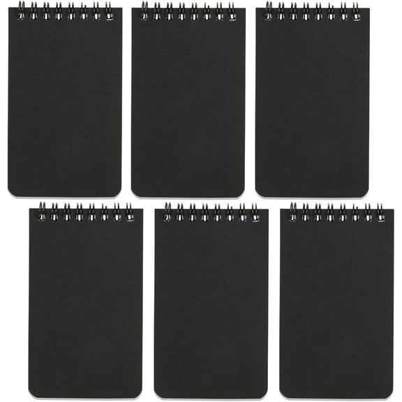 HearthHarmony Pocket Notebook Small Notepad Pocket Notepad Small Spiral Notebooks 3X5Inches (6-black)