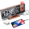 thumbnail image 1 of HearthHarmony Projection Digital Alarm Clock for Bedrooms, Alarm Clock Radio on Ceiling, USB Charger Port, Temperature & Humidity Display, 7.3” Large Mirror LED Display,12/24H,Snooze,Dual Loud Clock, 1 of 16