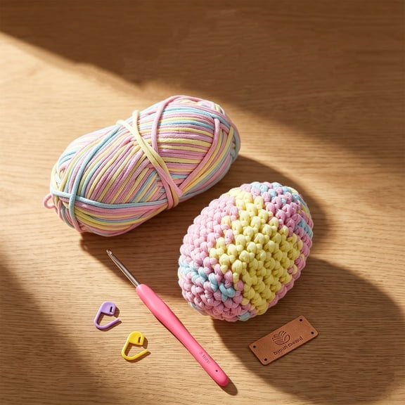 HearthLoop Beginner Crochet Kit – Surprise Egg with 50% More Yarn, Hook & Video Tutorials