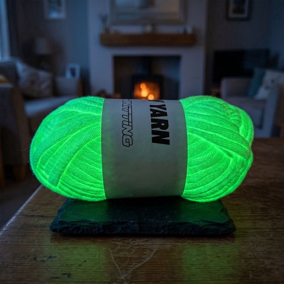 HearthLoop Glow in The Dark Yarn for Crocheting & Knitting, Beginner Worsted Weight Medium #4 – Easy-to-See Stitches, Ideal for Crochet Kit