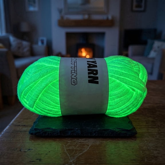 HearthLoop Glow in The Dark Yarn for Crocheting & Knitting, Beginner Worsted Weight Medium #4 – Easy-to-See Stitches, Ideal for Crochet Kit