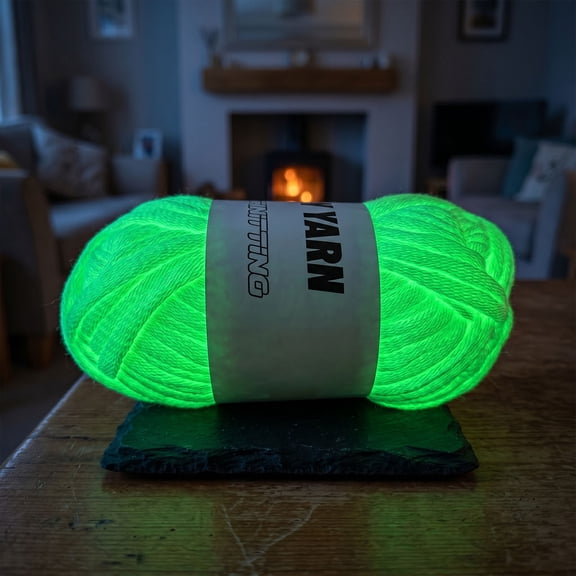 HearthLoop Glow in The Dark Yarn for Crocheting & Knitting, Beginner Worsted Weight Medium #4 – Easy-to-See Stitches, Ideal for Crochet Kit