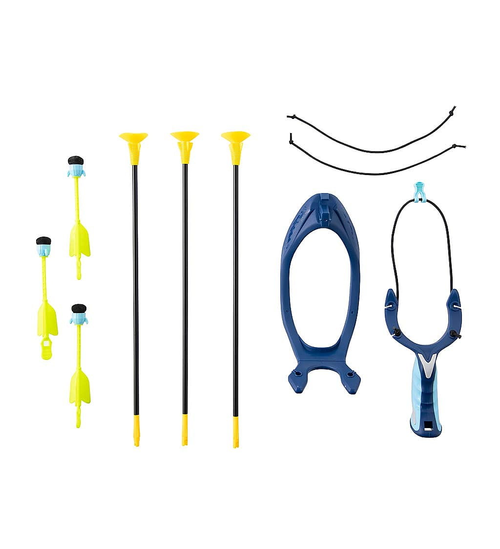 HearthSong 2-in-1 Slingshot and Hand Archery Set for Kids