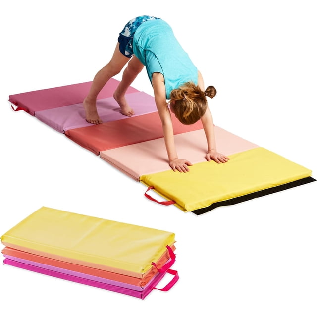 HearthSong 5Panel Folding Kids' Gymnastics Tumbling Mat for Active