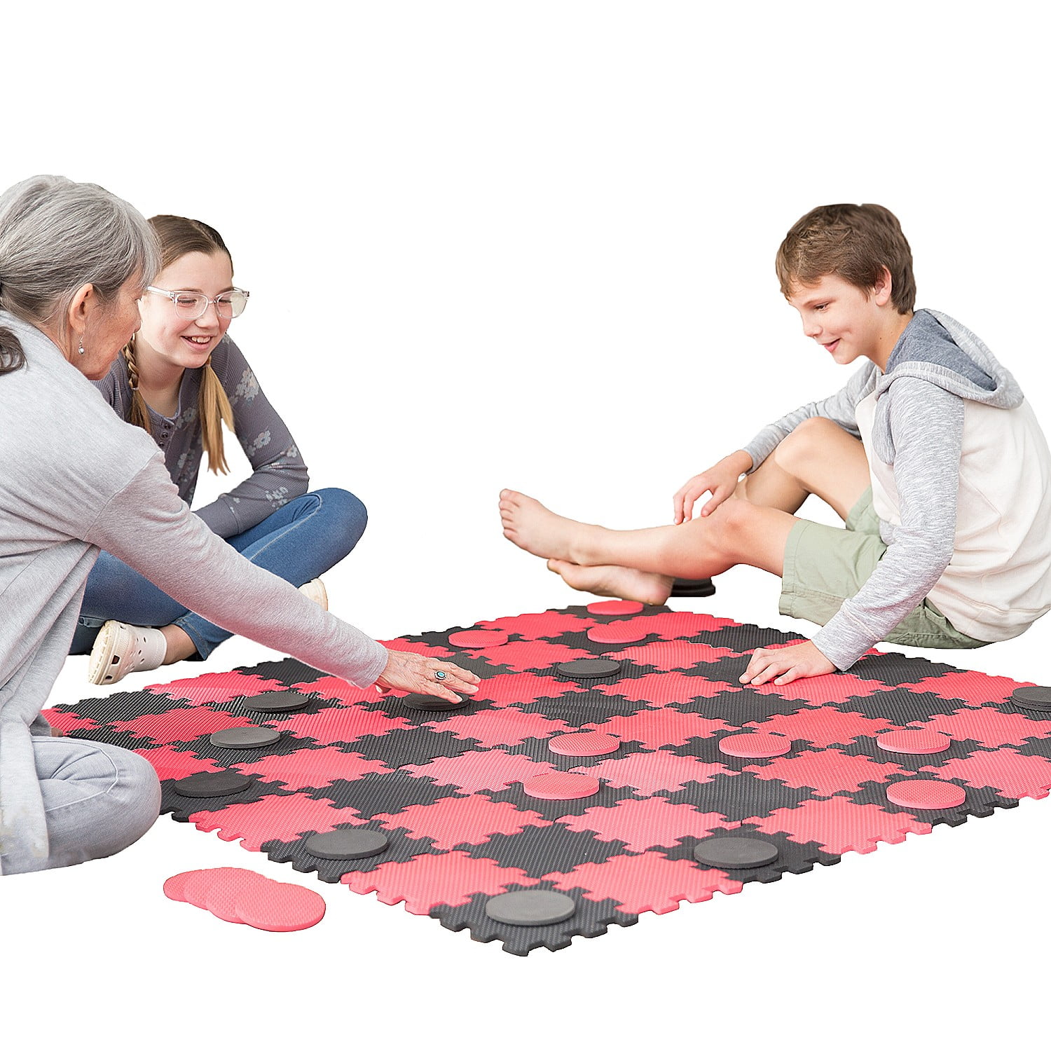 HearthSong Family Indoor/Outdoor Giant 4' Foam Checkers Set