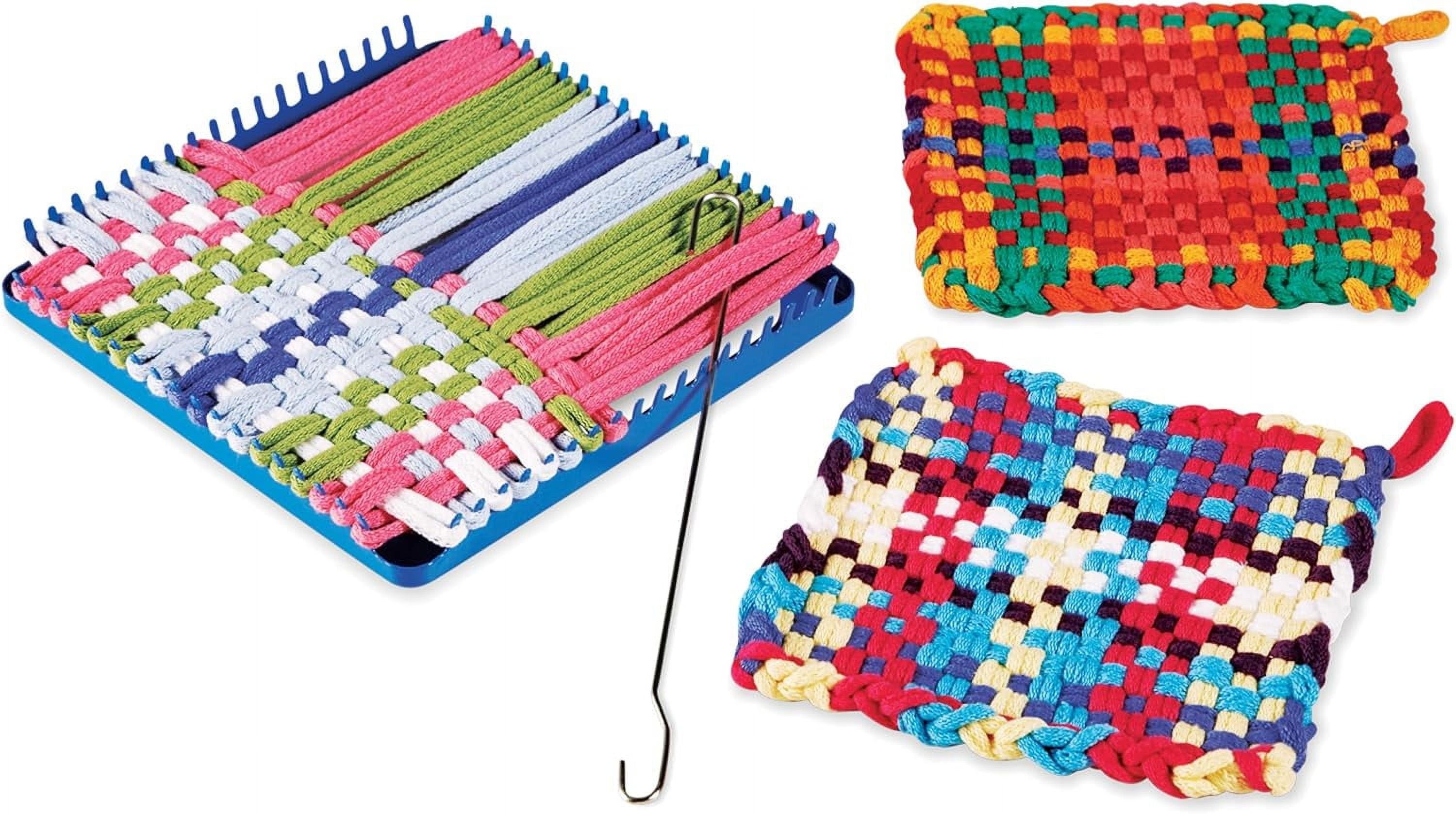 "HearthSong Weaving Craft Potholder Loom Kit with 7.5"" Sq. Metal Loom