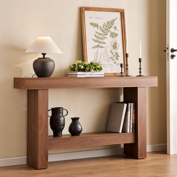 Hearthlight Home 55" Wood Console Table for Hallway, Farmhouse 2-Tier Sofa Table Entryway Table, Foyer Display Table for Entrance, Living Room