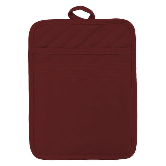 Hearthoom 1Pcs Cotton Pocket Pot Holders for Kitchen Heat Resistant Cotton Hot Pads Kitchen Multipurpose Potholders Bulk for Baking Cooking,Red