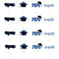 thumbnail image 1 of Hearthoom 1Set of 16Pcs 2026 Graduation Cupcake Toppers Glitter Diploma Congrats Grad Cap Cupcake Picks Class of 2026 Cake Decorations for 2026 Graduation Theme Party Supplies,Blue, 1 of 9