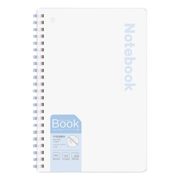 Hearthoom A5 Spiral Notebook,Waterproof with 180° Flat Lay Water Flexible Softcover Ruled 60 Pages Journals for Study And Notes,Sky Blue