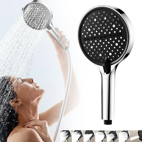 Hearthoom Adjustable Shower Head, High Pressure Rain Spray with Multiple Patterns, Sustainable Chrome Material for Durability, Detachable and Anti-Clog Nozzles, Perfect for Bathroom Upgrades