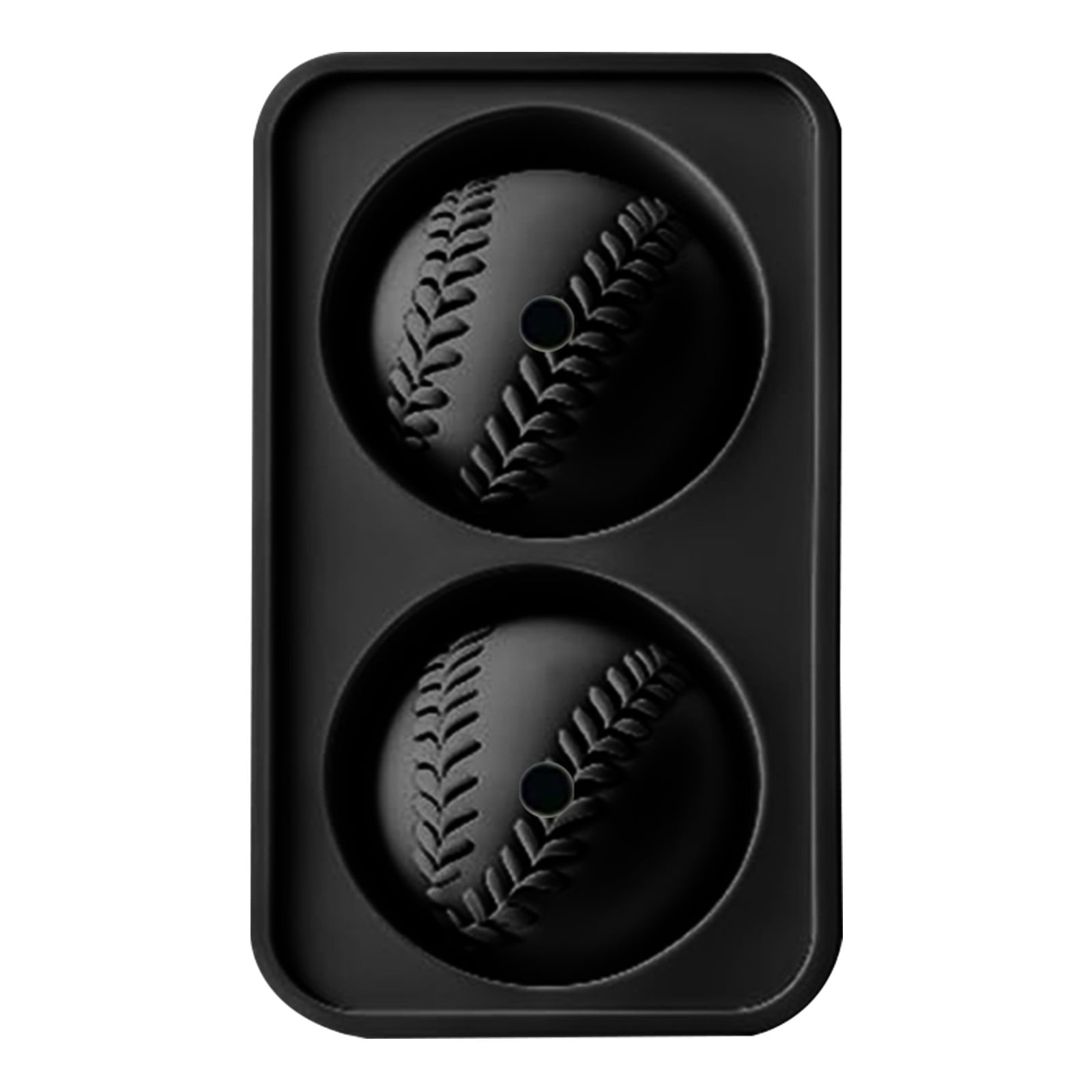 Hearthoom Baseball Ice Cube Molds, Big Round Whiskey Ice Cube Trays for Freezer, Easy to Fill & Release, Sphere for Reusable Tray,Black 1