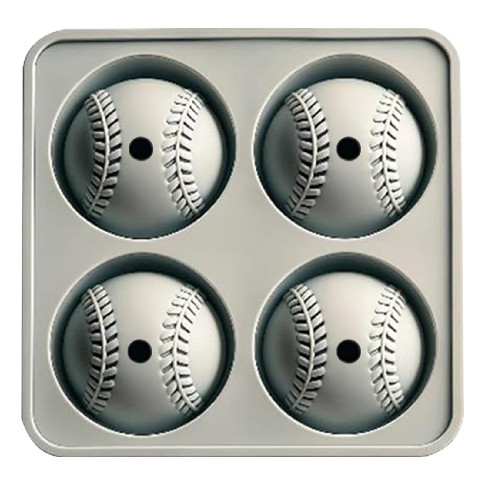 Hearthoom Baseball Ice Cube Molds, Big Round Whiskey Ice Cube Trays for Freezer, Easy to Fill & Release, Sphere for Reusable Tray,Gray 2