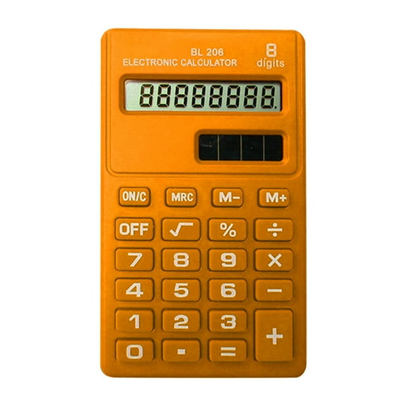 Hearthoom Basic Standard Calculators Small Digital Desktop Calculator with 8-Digit Lcd Display, Battery Solar Power Smart Calculator Children'S School Adult Office Family Standard Functions,Orange