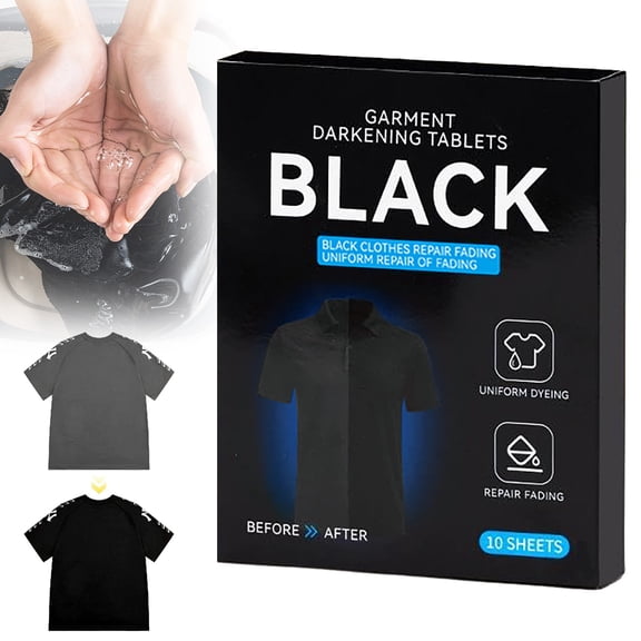 Hearthoom Black Laundry for Home Use , Darkening Fabric Color for Clothes, No Mess Washing Machine Dye Sheets for Laundry for Cotton Polyester Clothes Black