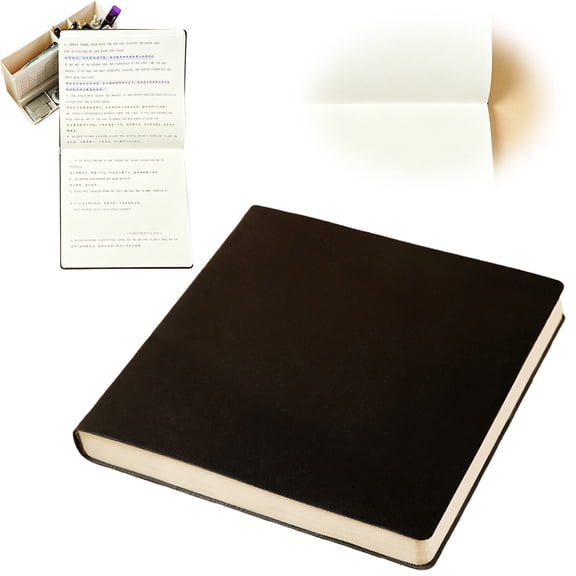 Hearthoom Blank Notebook with Ribbon Bookmark, Refillable Daily Planner Blank Journal Notebookavailable for Drawing Book Memo Writing Sketch Diary Notebook Black