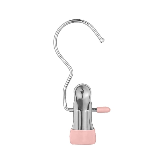 Hearthoom Boot Hanger Clips for Closet, Laundry Hanging Hooks Heavy Duty Clips Boot Holder Portable Single Hooks Space Saving for Pants Jeans Clothes Hats Tall Towels,Pink