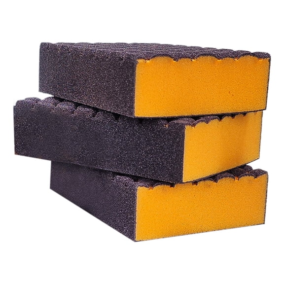 Hearthoom Carborundum Sponge Nano Emery Sponges Caspian Stone Pot Clean Brush Rust Eraser Grit Scouring Pads Pot Cleaning Pads with Carborundum Washing Kitchen Cleaner Tool 3 Pc,Brown