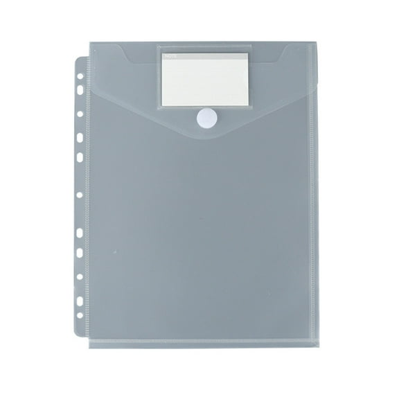 Hearthoom Clear Document Folders Plastic Envelopes Poly 11 Holes Envelopes File Envelopes with Label Pocket And Snap Button for Home Work Office, Letter Size12.2''X9.65'' Size, 8 Colors,Clear