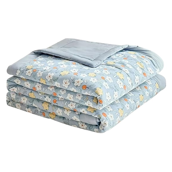 Hearthoom Cotton Summer Quilt Breathable Comforter - Washed Air Conditioner Blanket Machine Washable