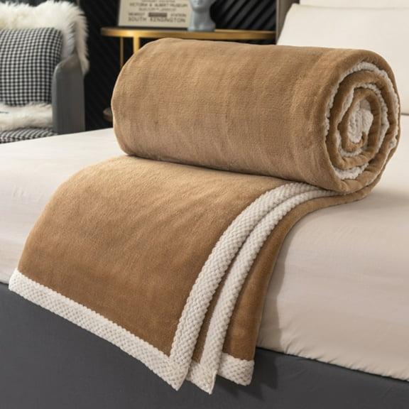 Hearthoom Double Sided Flannel Blanket, Padded Winter Nap Blanket, Soft And Warm, Perfect For Bed Sofa And Travel Comfort
