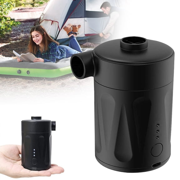 Hearthoom Electric Portable Pump Inflate Deflate for Sleeping Mattresses Pool Toys Floats Swimming Rings Beds for Air Mattress, Pool Floats, Vacuum Storage Bags Black