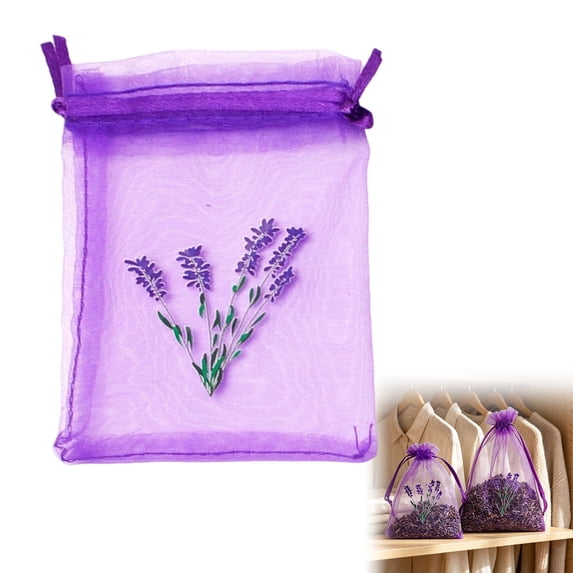 Hearthoom Lavender Sachet Bags Empty Organza Potpourri Bags Mesh Fresh Sachet Bags for Drawer, Closet Deodorizer, Party Favor Gift Bag for Rose, Orange, Cinnamon, Home Fragrance Product As Show