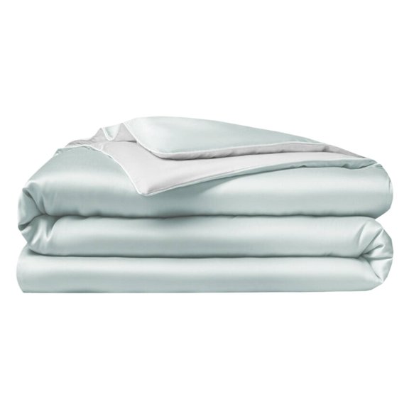 Hearthoom Queen Comforter Lightweight Bedding - Breathable Silk Cooling Blanket for Summer Night Sleep