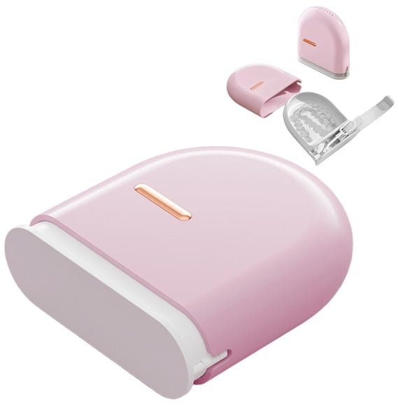 Hearthoom Retainer Case with Vent Holes, Pull-Out Slim Denture Baths,Compatible with Invisalign, Mouth Guard Set, Fashion Orthodontic Retainer Case Pink 1Pack