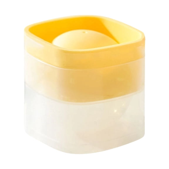 Hearthoom Silicone Large 2.67 Inch Round Ice Cube Trays Ice Sphere Makers Stackable, Easy Release, with Lid,Yellow