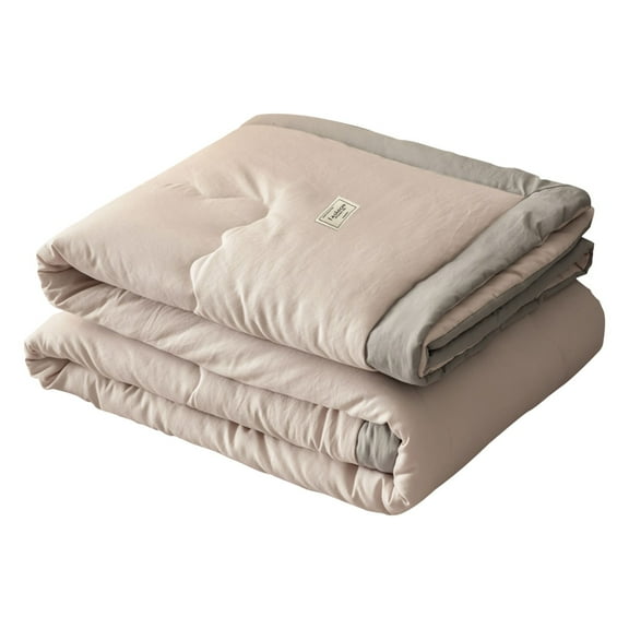 Hearthoom Soybean Fiber Quilt Japanese Style Comforter - Washed Cotton Cool Bedding for Summer