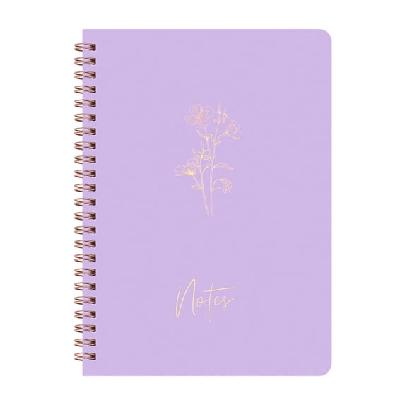Hearthoom Spiral Journal Notebook for Women,A5 Aesthetic Notebook,8"X6" College-Ruled Writing Journal,Cute Notebook Suitable for Work Notebooks,School Notebooks And Bible Journal,Purple