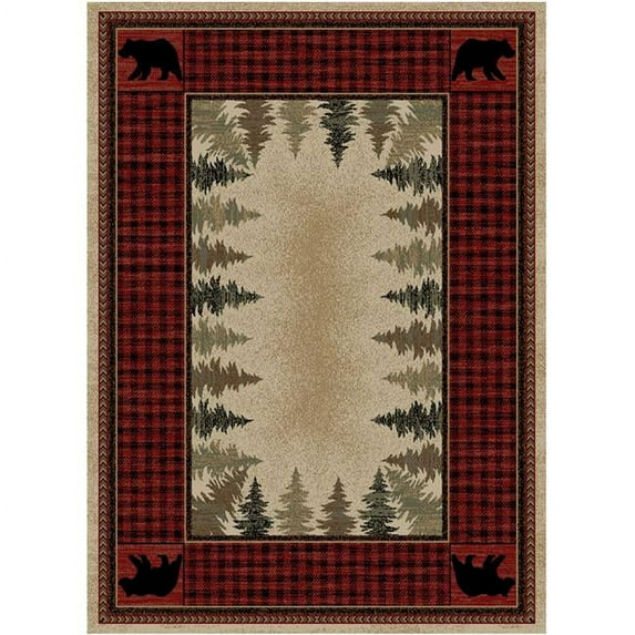 Hearthside Four Corners Red Rectangle Area Rug - Red - 5 ft. 3 in. x 7 ft. 3 in.