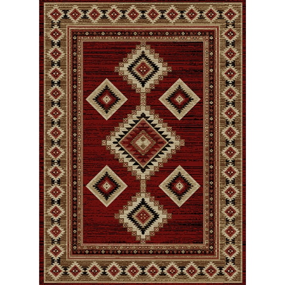 Hearthside Thunder Red Area Rug 5'x8'