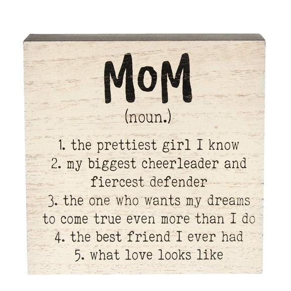 Hearthside Word Definition Wood Block Sign (Mom)