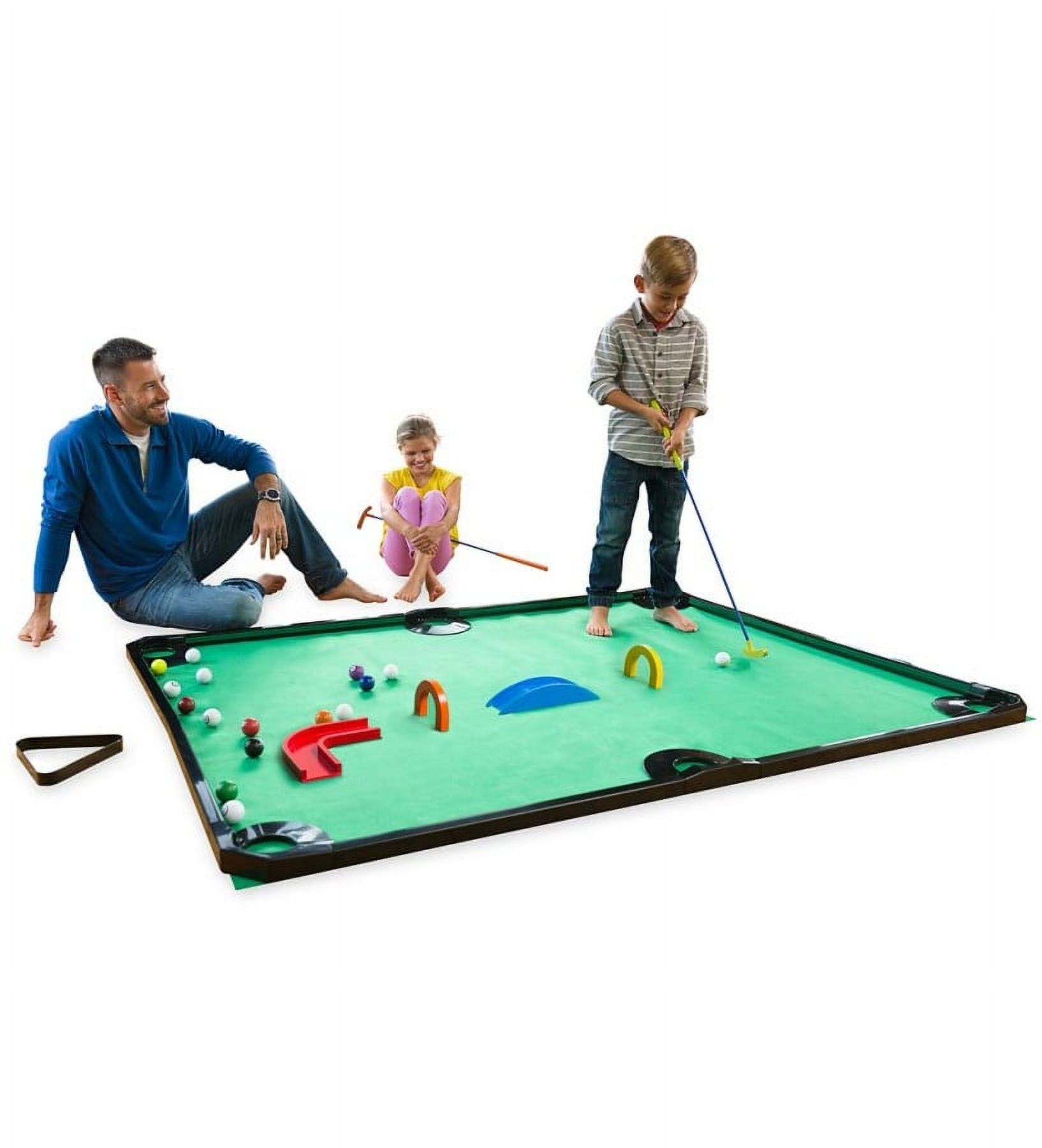 Hearthsong Golf Pool Indoor Family Game Set with Golf Clubs, Balls