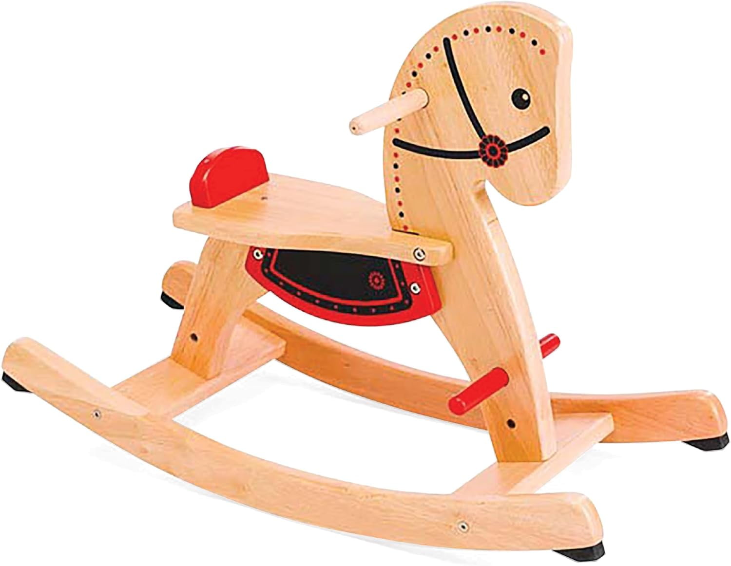 Hearthsong Grow With Me Wooden Rocking Horse Rubberwood Baby Rocker for