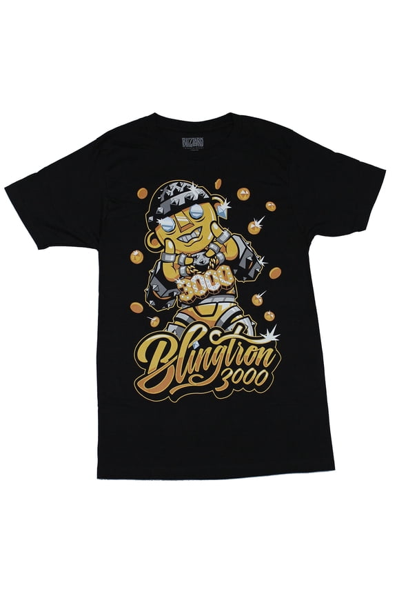 Hearthstone Mens T-Shirt - Blingtron 3000 Golden Blinged Out Guy Image
