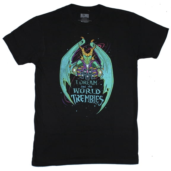 Hearthstone Mens T-Shirt - I Dream and the World Trembles Demon Image (Small)