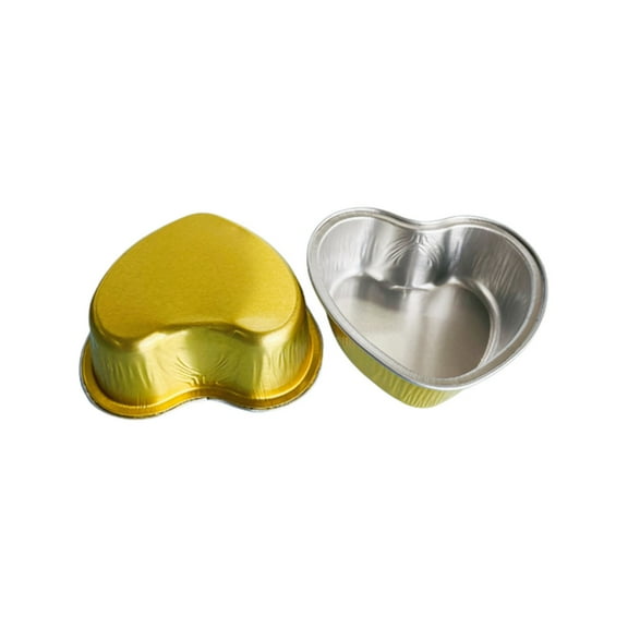Hearthweave Heart Shaped Aluminum Foil Cake Pans – Disposable Baking Cups for Valentine’S Day, Weddings, And Parties, Oven Safe up to 220°C