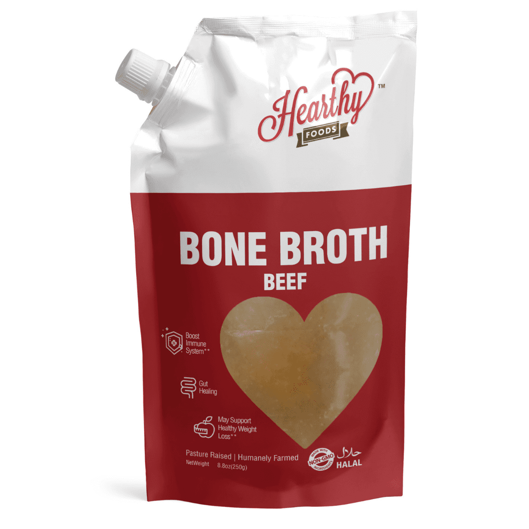 Hearthy Foods Beef Bone Broth Liquid 16 oz GrassFed Beef Bone