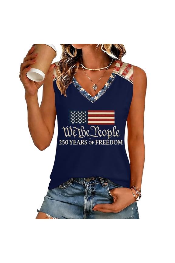 1776-2026 250th Anniversary USA Shirt Raglan Sleeveless Tank Top for Women We the People Patriotic Vest American Flag 250 Anniversary USA Shirt Womens